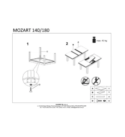 Stół rozkładany MOZART 140 cm - 180 cm biały*Halmar Online