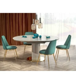 Stół rozkładany MUSCAT 120 cm - 160 cm w optyce szarego marmuru*Halmar Online