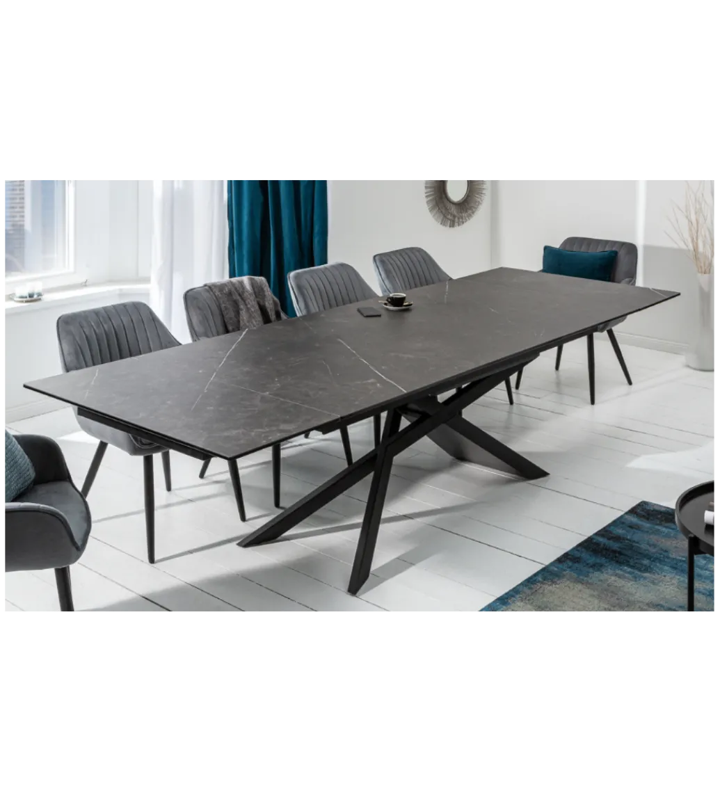 Stół rozkładany ONTARIO Euphoria 180 Cm - 220 Cm - 260 Cm Ceramika W Optyce grafitu*Invicta Interior