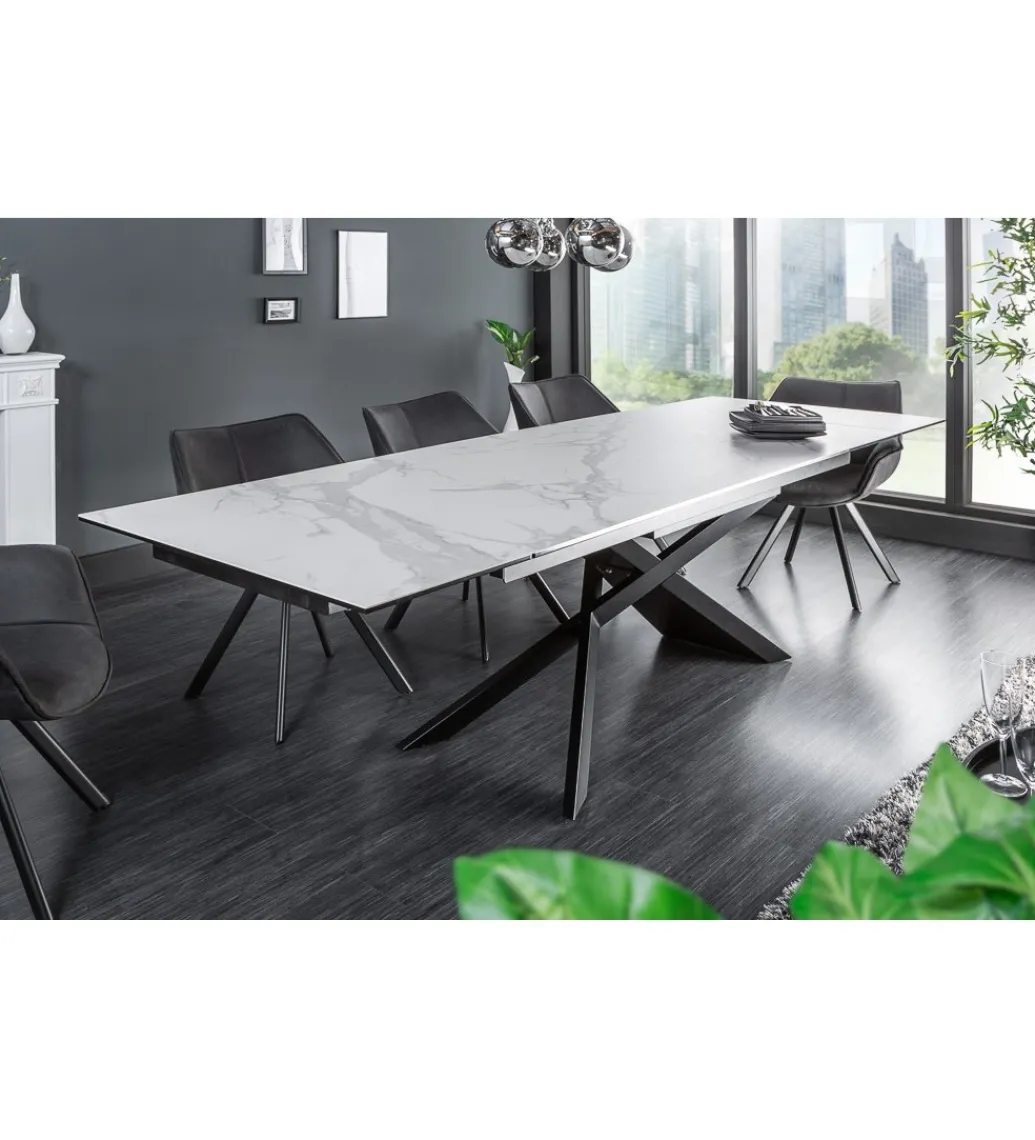 Stół rozkładany ONTARIO Euphoria 180 cm - 220 cm - 260 cm ceramika w optyce marmuru*Invicta Interior Online