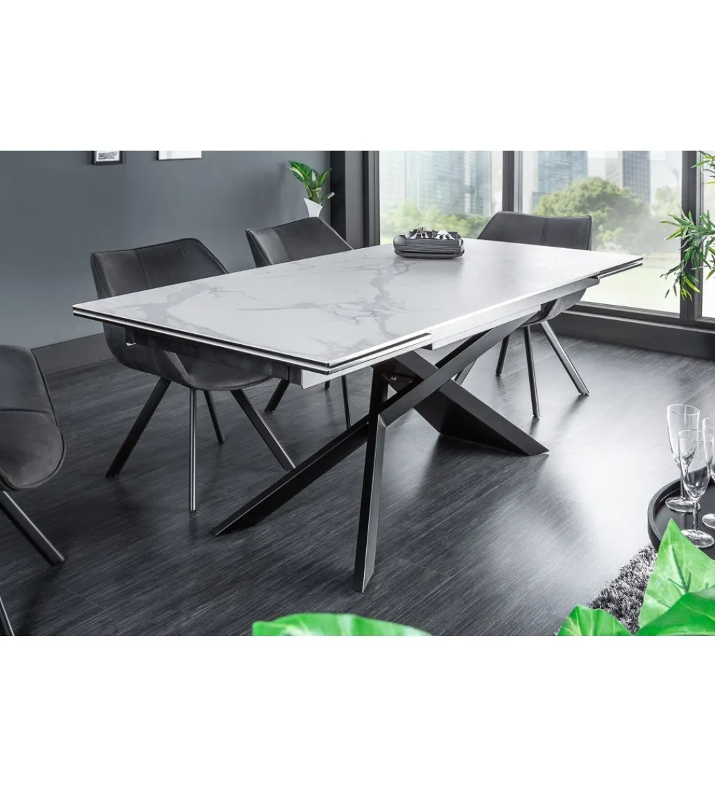 Stół rozkładany ONTARIO Euphoria 180 cm - 220 cm - 260 cm ceramika w optyce marmuru*Invicta Interior Online