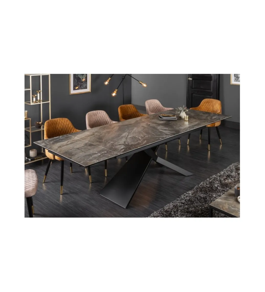 Stół Rozkładany ONTARIO Euphoria180 Cm - 220 Cm - 260 Cm Ceramika W Optyce Marmuru*Invicta Interior Discount
