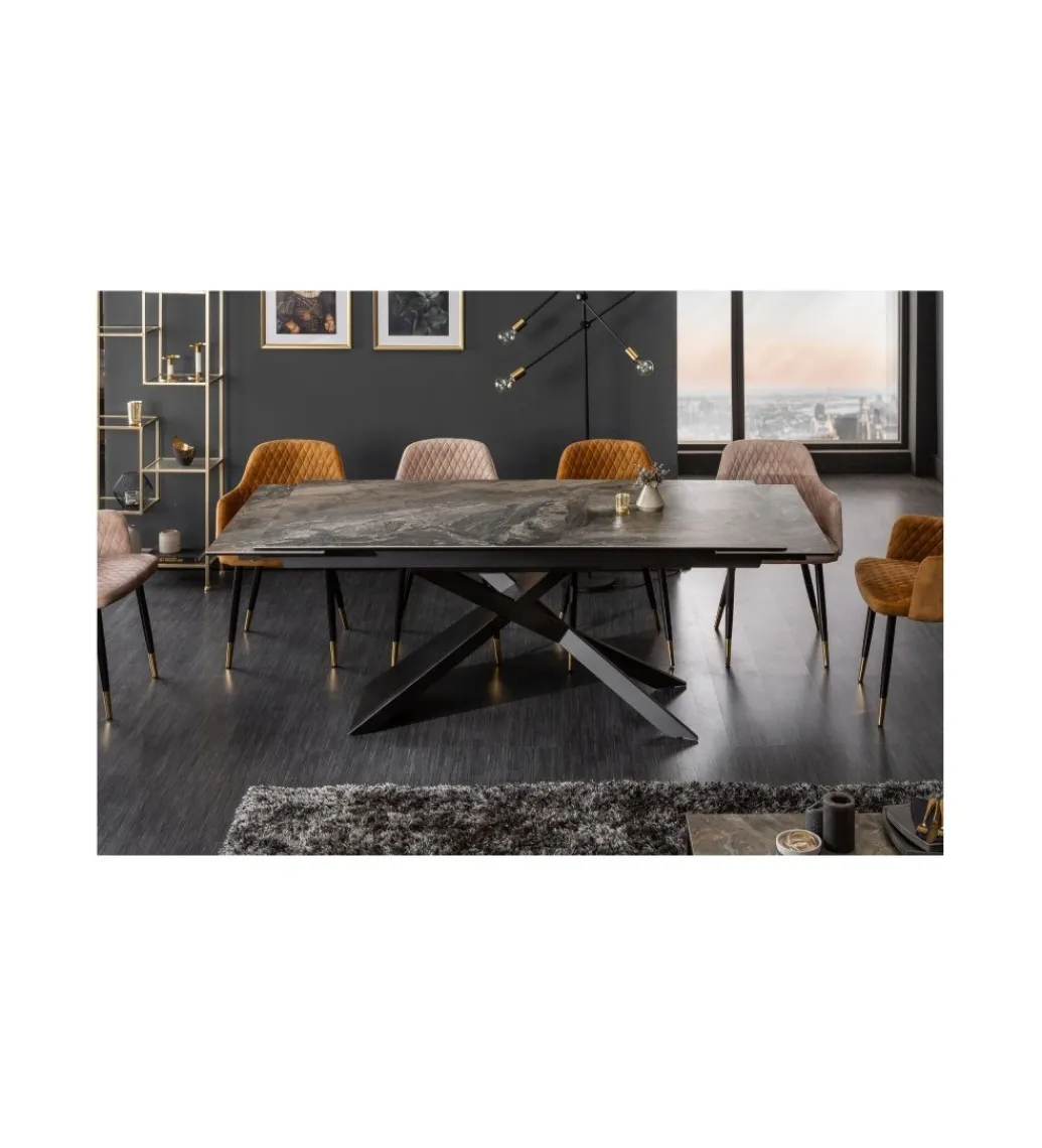 Stół Rozkładany ONTARIO Euphoria180 Cm - 220 Cm - 260 Cm Ceramika W Optyce Marmuru*Invicta Interior Discount