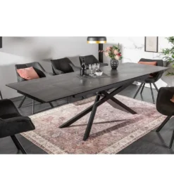 Stół Rozkładany ONTARIO Euphoria 180 Cm - 220 Cm - 260 Cm ceramika antracytowy Lava*Invicta Interior New