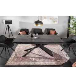 Stół Rozkładany ONTARIO Euphoria 180 Cm - 220 Cm - 260 Cm ceramika antracytowy Lava*Invicta Interior New