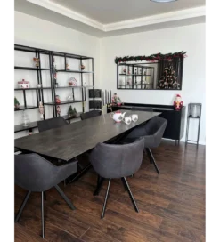 Stół Rozkładany ONTARIO Euphoria 180 Cm - 220 Cm - 260 Cm ceramika antracytowy Lava*Invicta Interior New