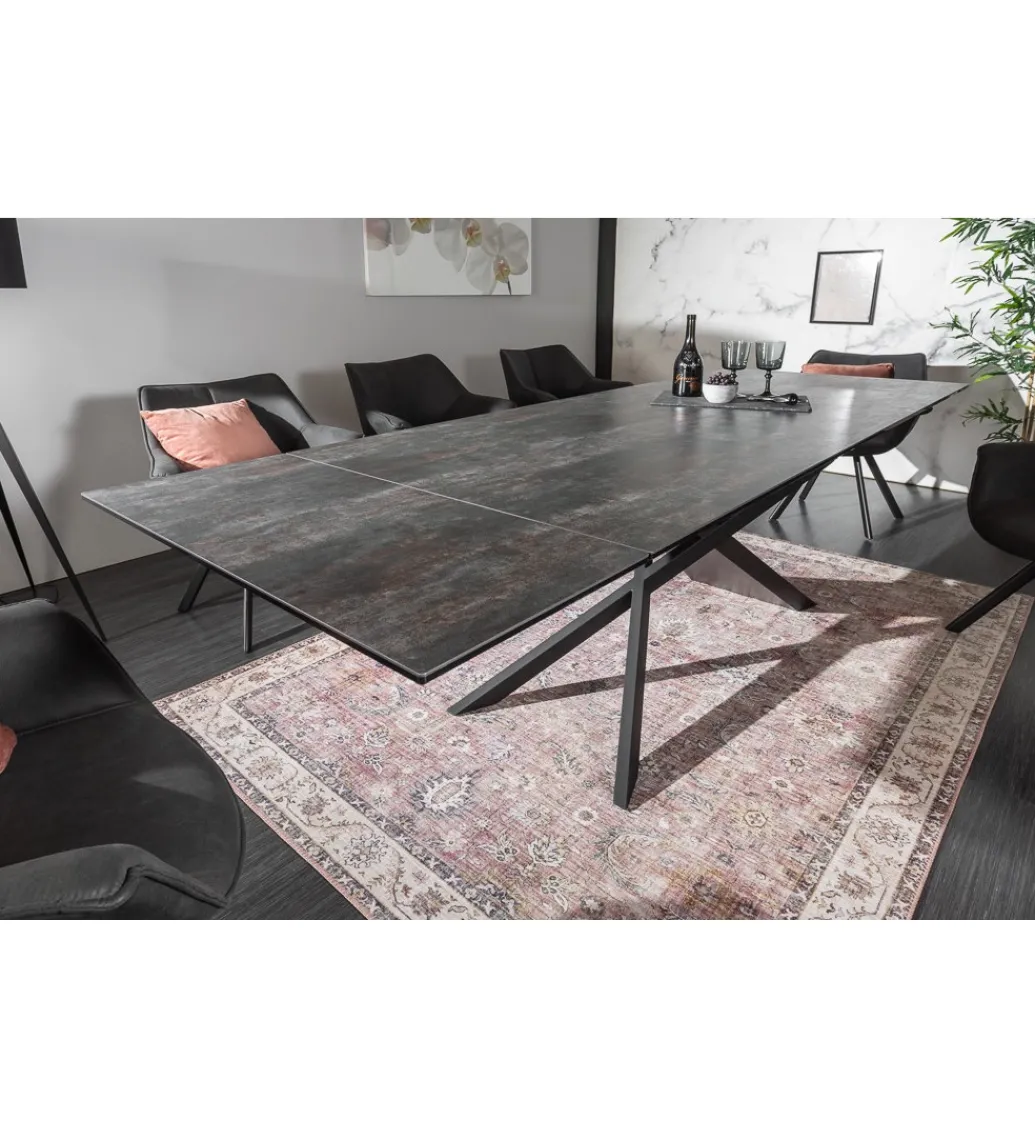 Stół Rozkładany ONTARIO Euphoria 180 Cm - 220 Cm - 260 Cm ceramika antracytowy Lava*Invicta Interior New