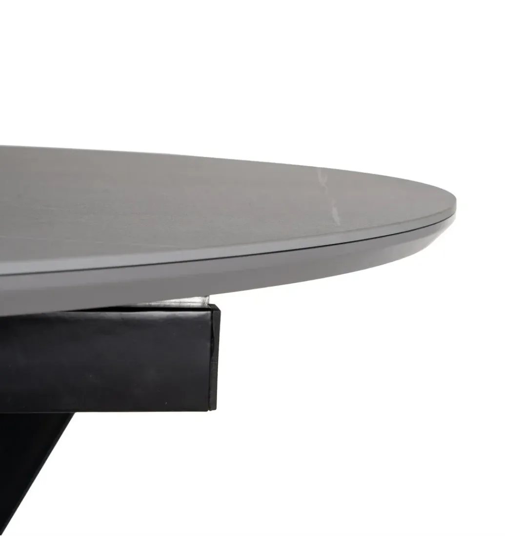 Stół rozkładany PATARASO 120 cm ceramika szara nogi czarne*Zona-Design Sale