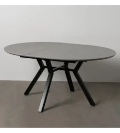 Stół rozkładany PATARASO 120 cm ceramika szara nogi czarne*Zona-Design Sale