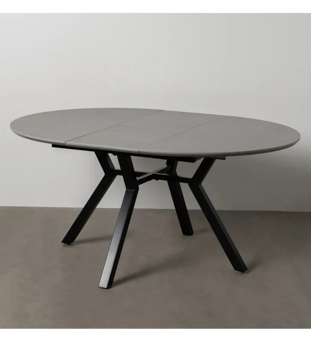 Stół rozkładany PATARASO 120 cm ceramika szara nogi czarne*Zona-Design Sale