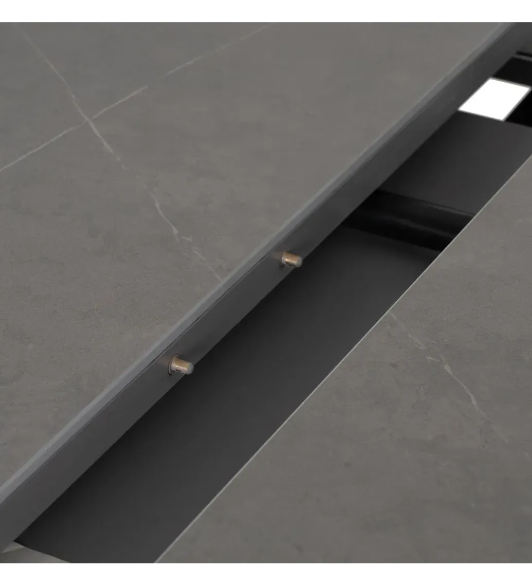 Stół rozkładany PATARASO 120 cm ceramika szara nogi czarne*Zona-Design Sale