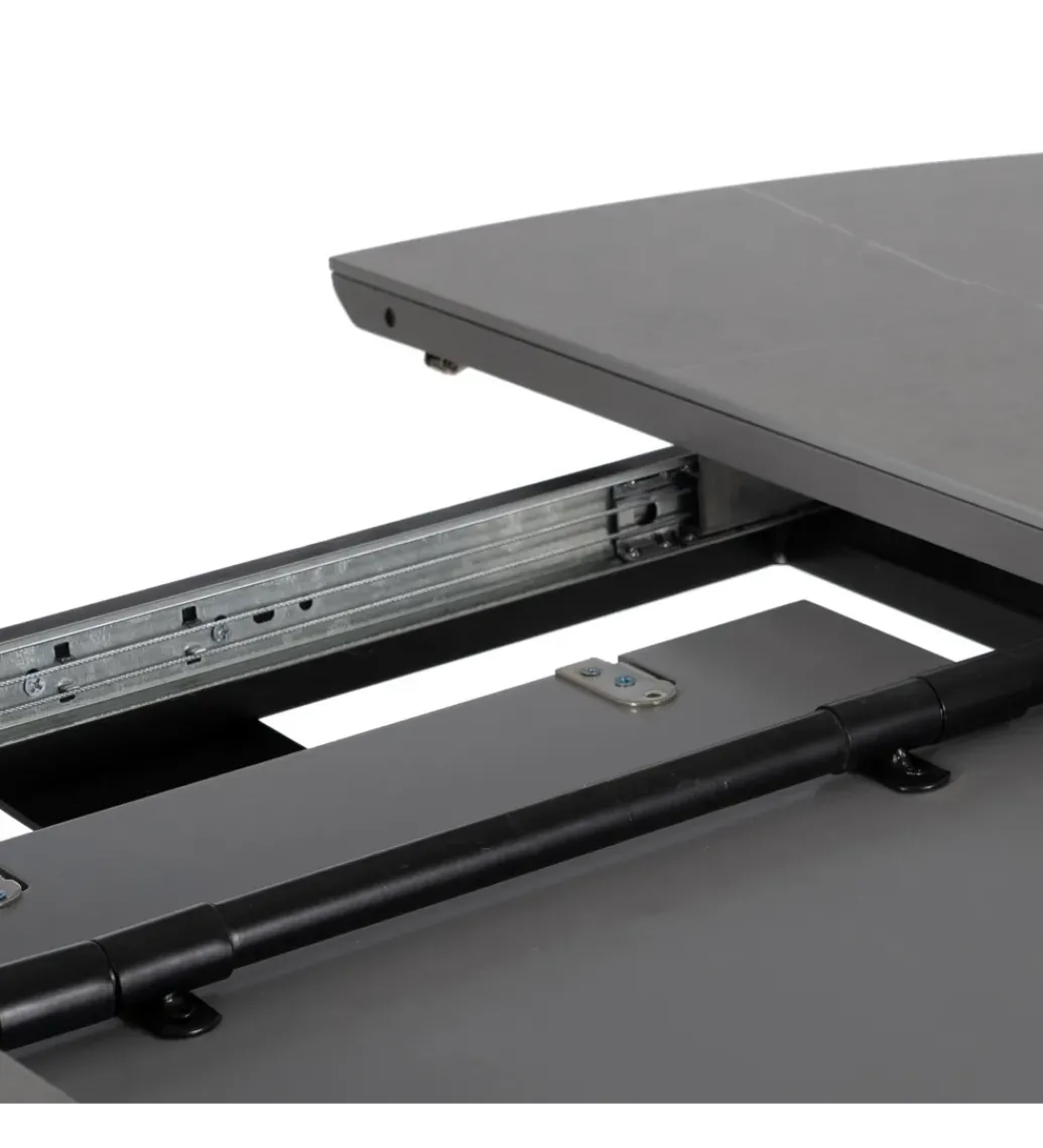 Stół rozkładany PATARASO 120 cm ceramika szara nogi czarne*Zona-Design Sale