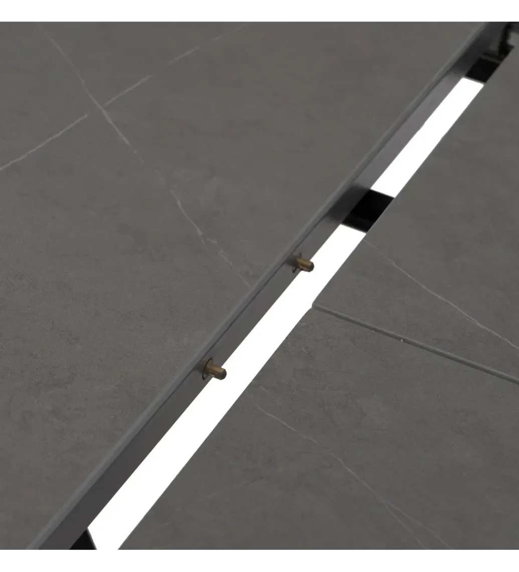 Stół rozkładany PATARASO 120 cm ceramika szara nogi czarne*Zona-Design Sale