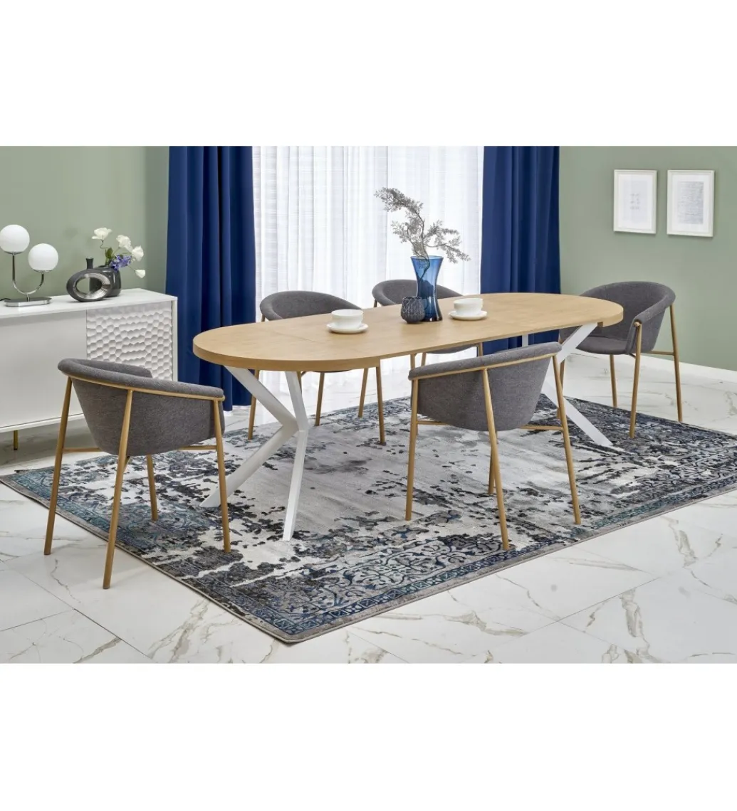Stół rozkładany PERONI II 100 cm - 250 cm w kolorze dąb złoty*Halmar Sale