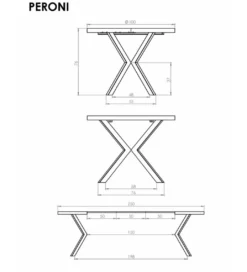 Stół rozkładany PERONI II 100 cm - 250 cm w optyce drewna orzech*Halmar Hot