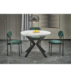 Stół rozkładany PERONI II 100 cm - 250 cm w optyce białego marmuru*Halmar Online