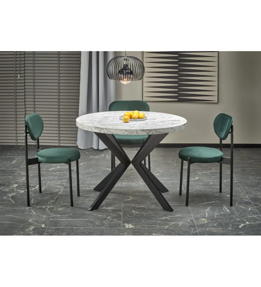 Stół rozkładany PERONI II 100 cm - 250 cm w optyce białego marmuru*Halmar Online