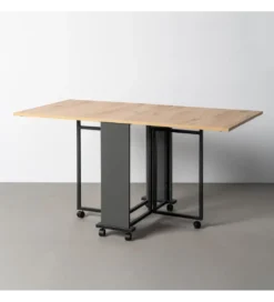 Stół rozkładany PIBEGAR 148 cm naturalny czarny*Zona-Design Outlet