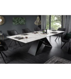 Stół rozkładany PLATON Prometheus 180 cm - 260 cm ceramika w optyce marmuru*Invicta Interior Outlet