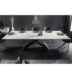 Stół rozkładany PLATON Prometheus 180 cm - 260 cm ceramika w optyce marmuru*Invicta Interior Outlet