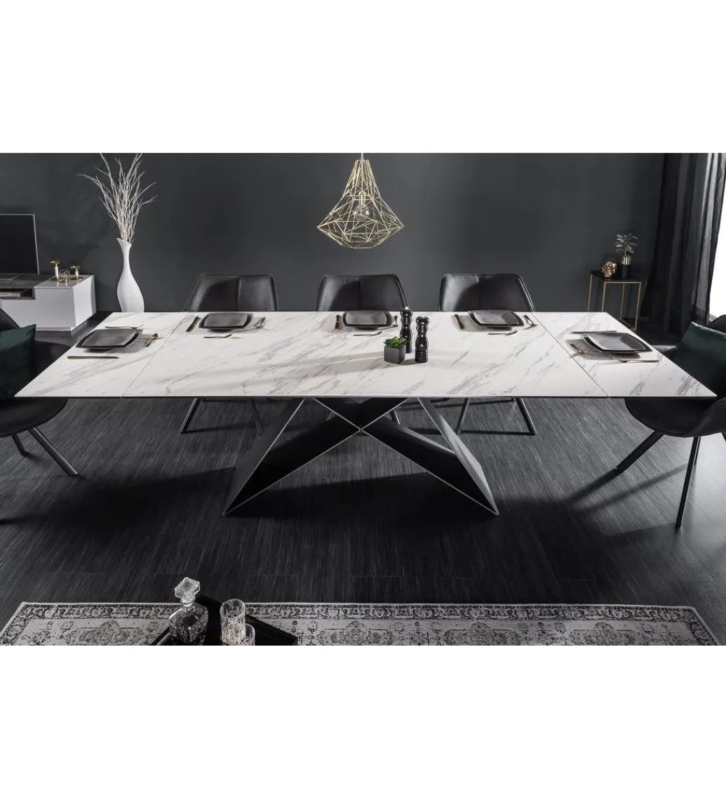 Stół rozkładany PLATON Prometheus 180 cm - 260 cm ceramika w optyce marmuru*Invicta Interior Outlet