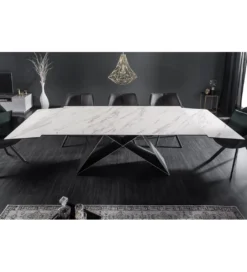 Stół rozkładany PLATON Prometheus 180 cm - 260 cm ceramika w optyce marmuru*Invicta Interior Outlet