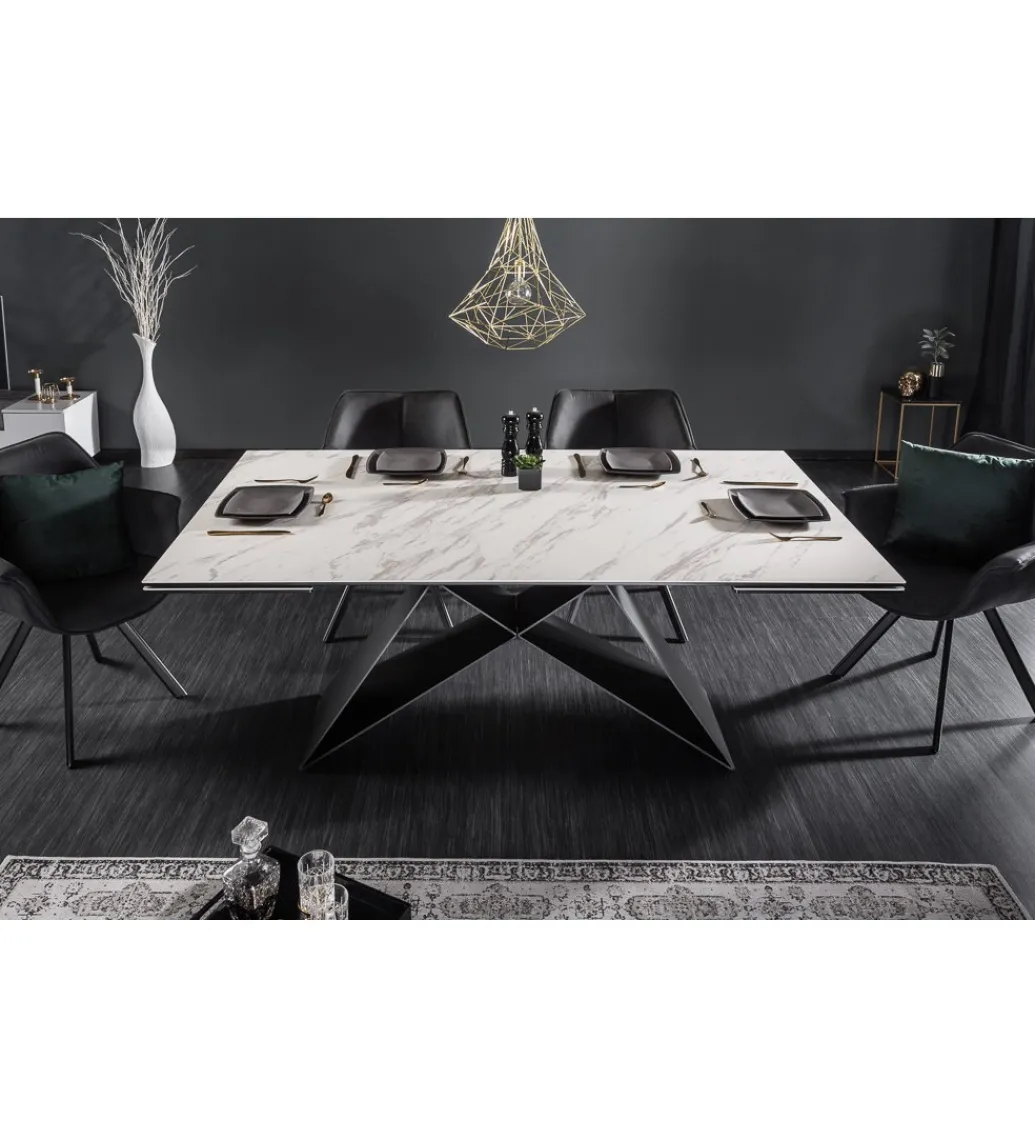 Stół rozkładany PLATON Prometheus 180 cm - 260 cm ceramika w optyce marmuru*Invicta Interior Outlet
