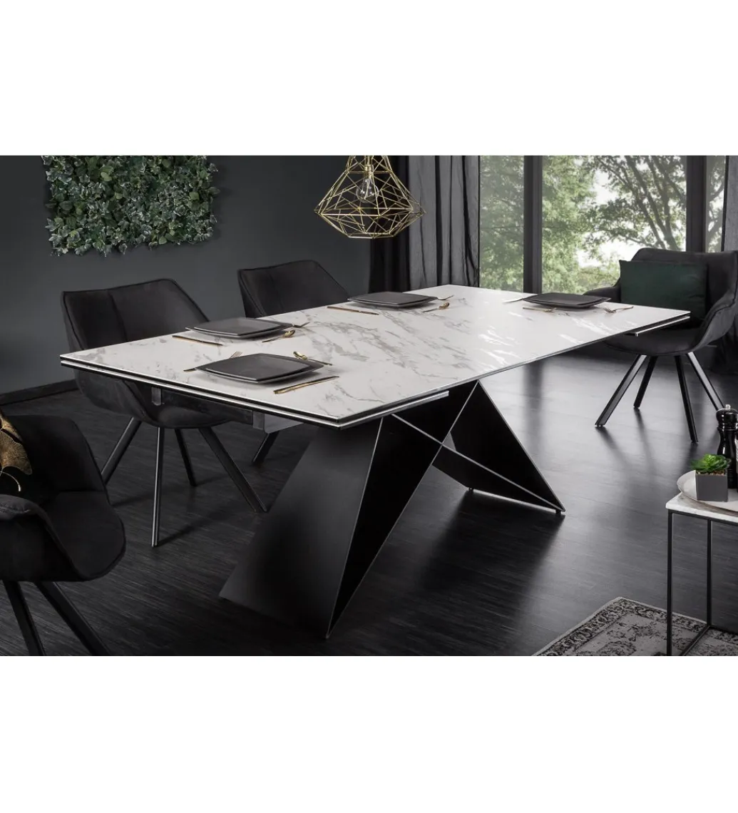 Stół rozkładany PLATON Prometheus 180 cm - 260 cm ceramika w optyce marmuru*Invicta Interior Outlet