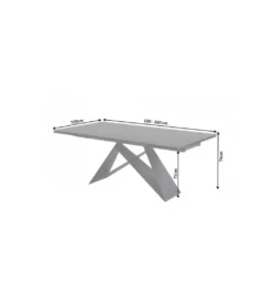 Stół rozkładany PLATON Prometheus 180 cm - 220 cm - 260 cm ceramika*Invicta Interior Best