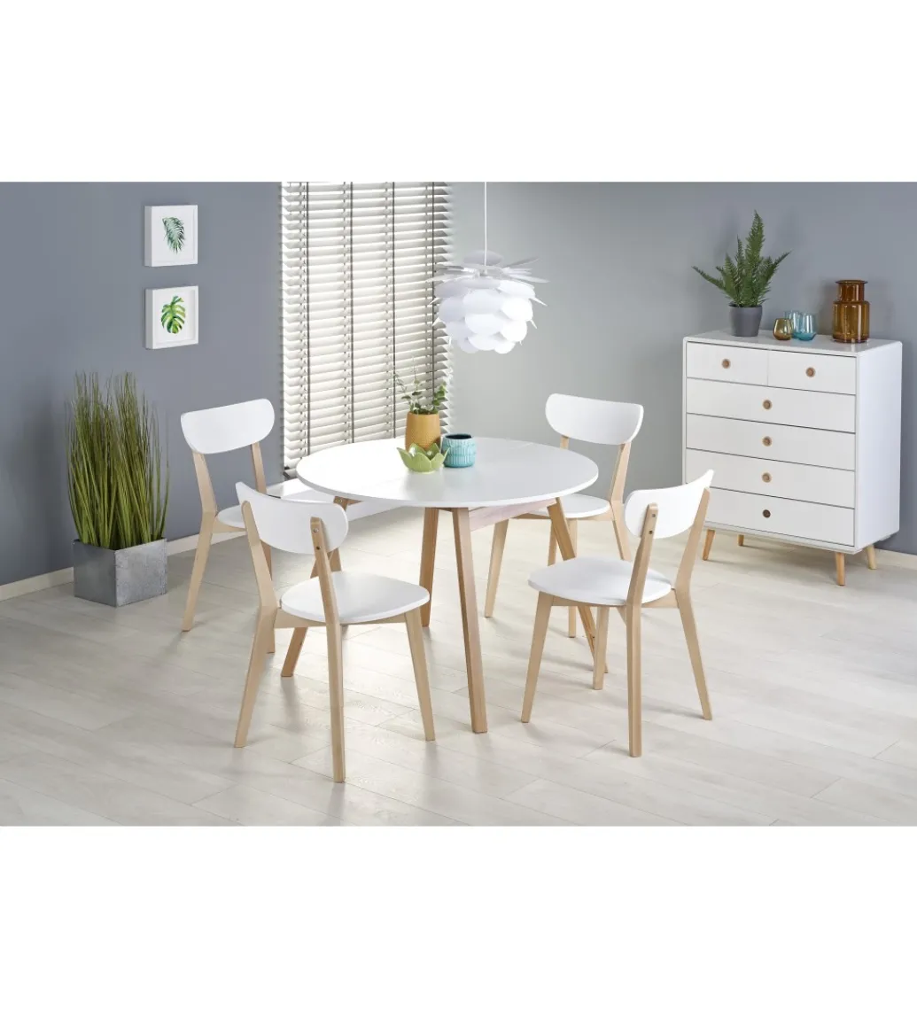 Stół rozkładany RUBEN 102 cm - 142 cm w kolorze białym*Halmar Sale