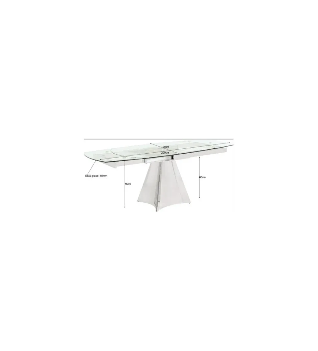 Stół rozkładany TEMPO od 137 do 205 cm szklany*KDesign Online
