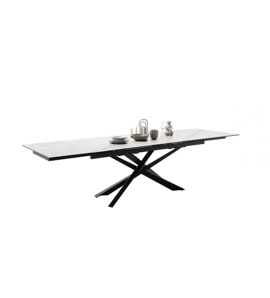 Stół rozkładany TESERO 200 cm - 250 cm - 300 cm ceramika w optyce kremowego marmuru*MCA Outlet
