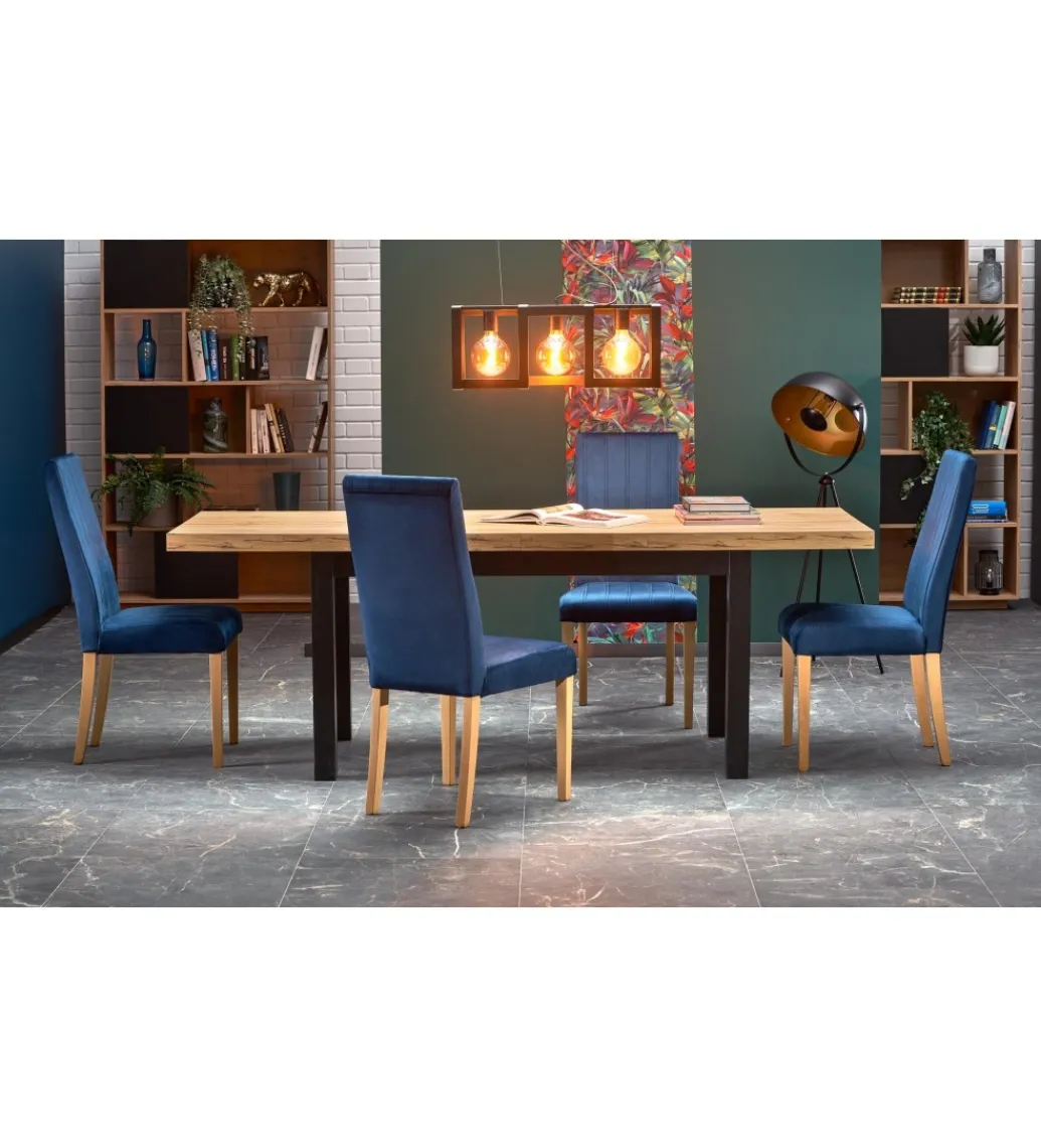 Stół rozkładany TIAGO 140 cm - 220 cm w kolorze dąb craft*Halmar
