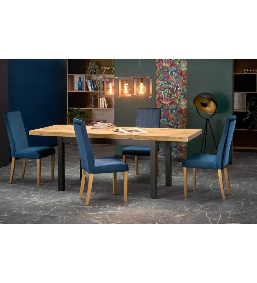 Stół rozkładany TIAGO 140 cm - 220 cm w kolorze dąb craft*Halmar