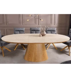 Stół rozkładany UNIQUE od 160 do 200 cm naturalny blat ceramika*Invicta Interior Clearance