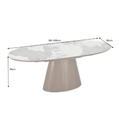 Stół rozkładany UNIQUE od 160 do 200 cm naturalny ceramiczny blat*Invicta Interior - przedsprzedaż