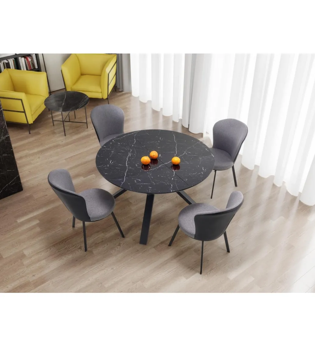 Stół rozkładany VERTIGO 130 cm - 180 cm w optyce czarnego marmuru*Halmar New