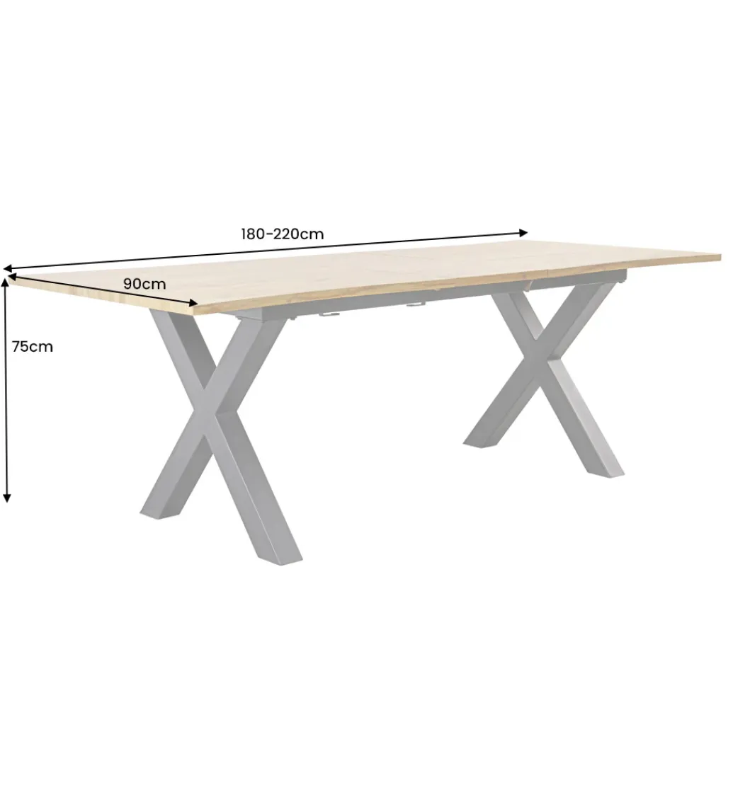 Stół rozkładany WILD 180-220 cm wygląd naturalnego dębu dzikiego rozkładany*Invicta Interior New
