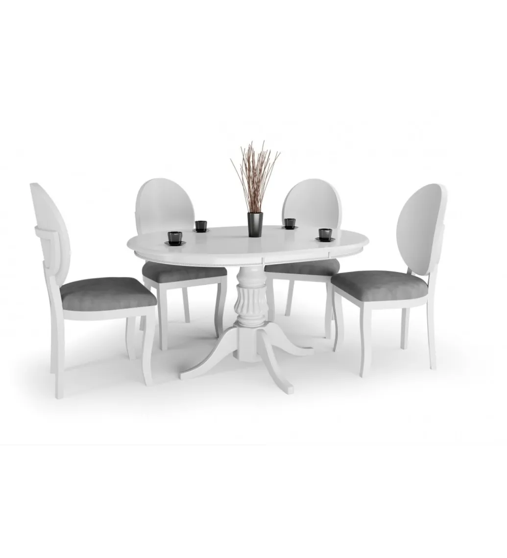 Stół rozkładany WILLIAM 90 cm - 124 cm biały*Halmar