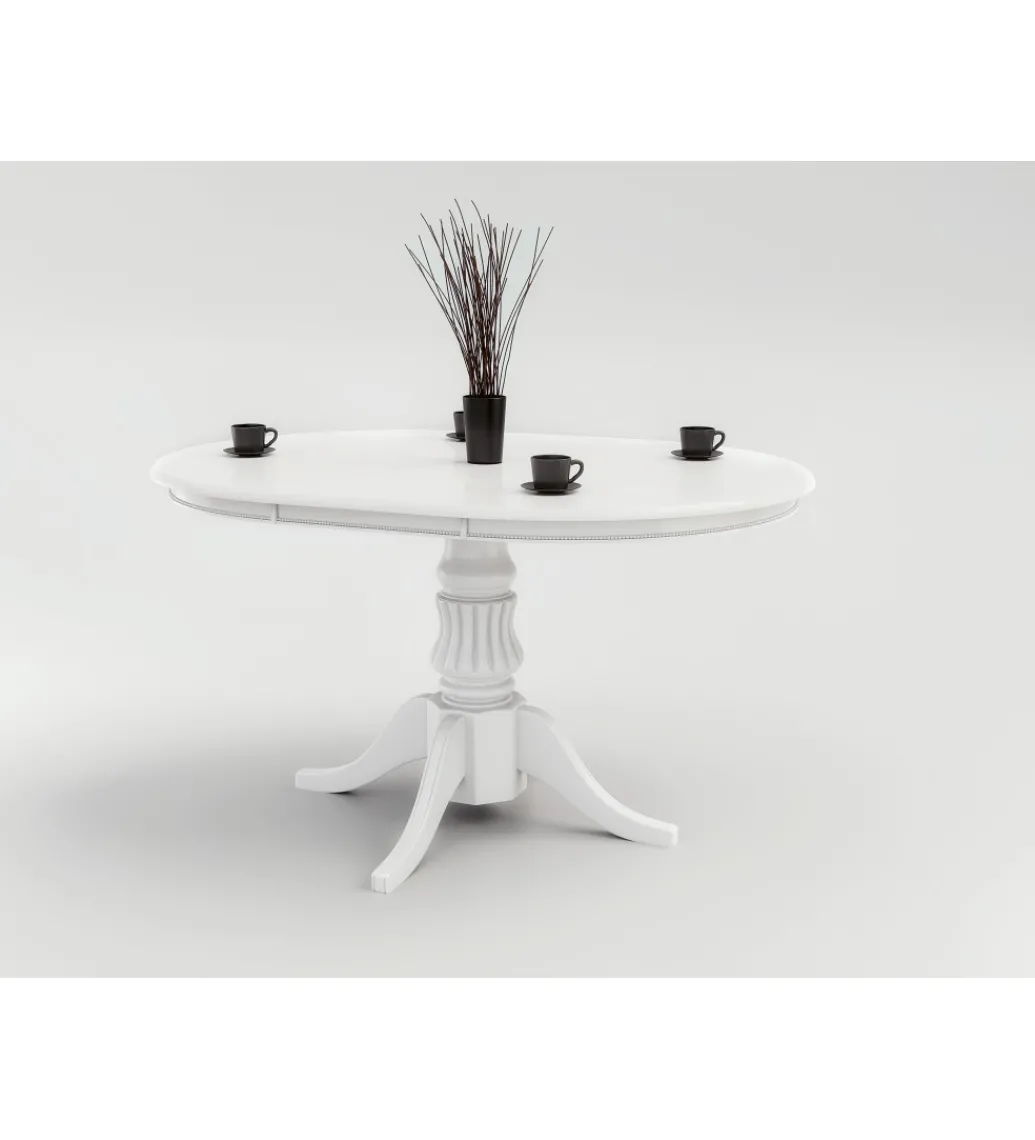 Stół rozkładany WILLIAM 90 cm - 124 cm biały*Halmar