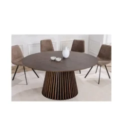 Stół SANZA 120 cm w optyce dąb ciemny*Invicta Interior New