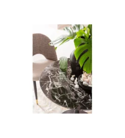 Stół SCHICKERIA 80 cm efekt czarnego marmuru*KARE New