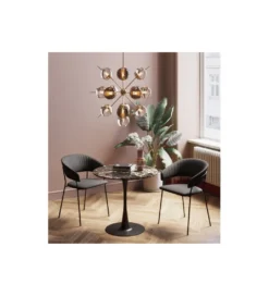 Stół SCHICKERIA 80 cm efekt czarnego marmuru*KARE New