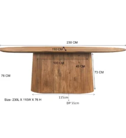 Stół SELVETOR 230 cm drewno mango*LF-Design