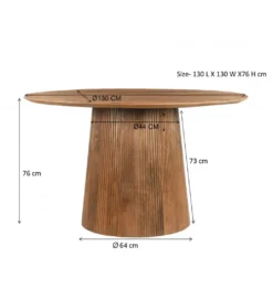 Stół SELVETOR 130 cm drewno mango*LF-Design Best