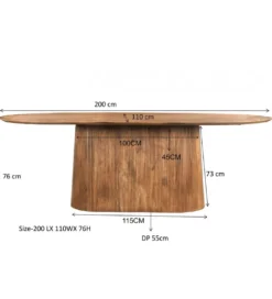 Stół SELVETOR 200 cm drewno mango*LF-Design Sale