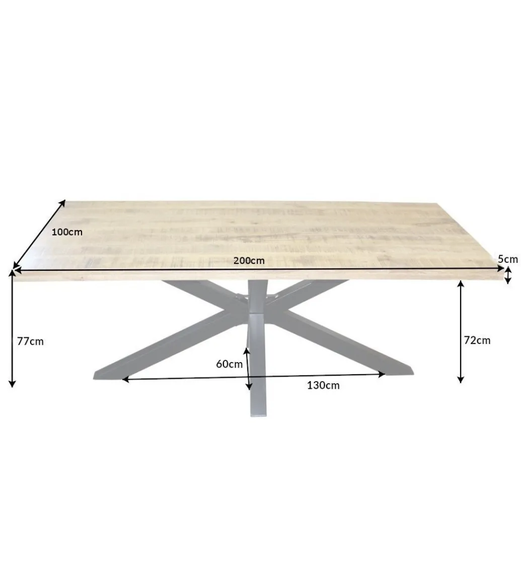Stół SPIDER Galaxy 200 cm craft drewno mango na nogach pająk krzyżak*Invicta Interior Discount
