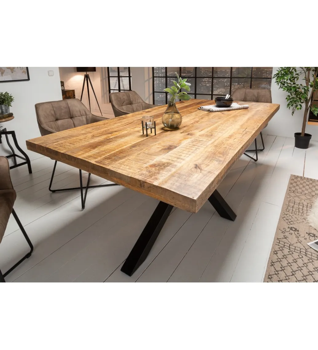 Stół SPIDER Galaxy 200 cm craft drewno mango na nogach pająk krzyżak*Invicta Interior Discount