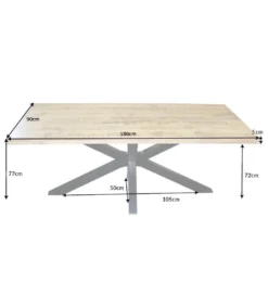 Stół SPIDER Galaxy 180 cm drewno Mango na nogach pająk krzyżak*Invicta Interior Clearance
