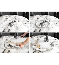 Stół SPIN 150 cm ceramiczny marmur biały z obrotowym wynajmowanym blatem*Invicta Interior - przedsprzedaż Online